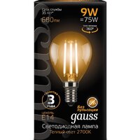 Gauss Filament Globe E14 9 Вт 2700 К 105801109 Image #2
